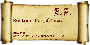 Ruttner Perjámos névjegykártya